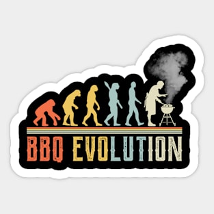 BBQ Evolution and Grill Lovers | Retro Vintage Distressed Sticker